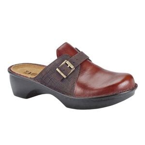 EXC COND NAOT Avignon Everyday Clog Luggage Brown / Mine Brown Leather Strap 9